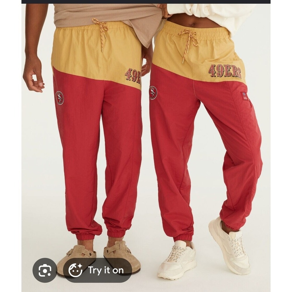 NFL Team Apparel San Francisco 49ers Nylon Track Pants Sz M Streetwear Unisex